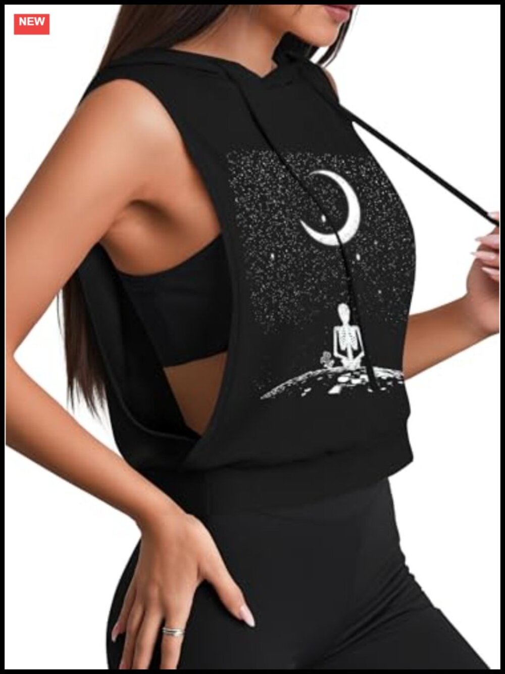Sleeveless Hooded Crop Top Women Workout Gym Tank Athletic